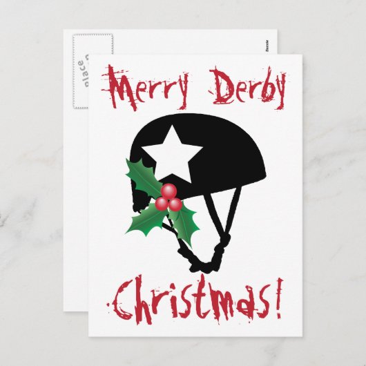 Roller Derby Kerstmis, Roller Skating Feestdagenkaart (Voorkant / Achterkant)