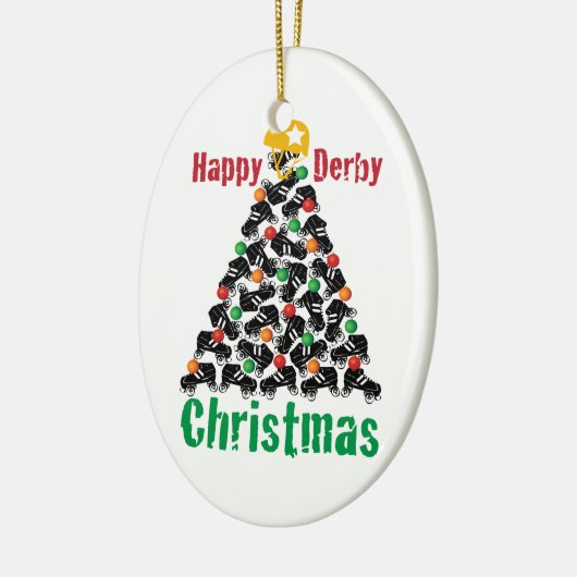 Roller Derby Kerstmis, Roller Skating Keramisch Ornament (Links)