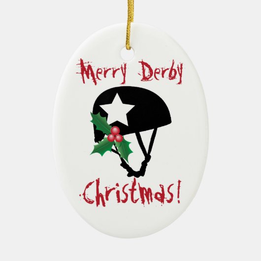 Roller Derby Kerstmis, Roller Skating Keramisch Ornament (Voorkant)