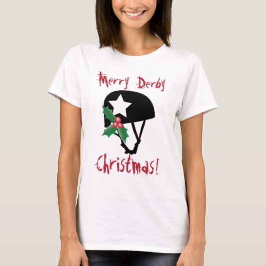 Roller Derby Kerstmis, Roller Skating T-shirt (Voorkant)