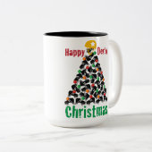 Roller Derby Kerstmis, Roller Skating Tweekleurige Koffiemok (Voorkant rechts)