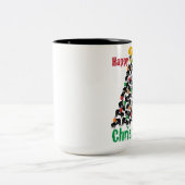 Roller Derby Kerstmis, Roller Skating Tweekleurige Koffiemok (Center)