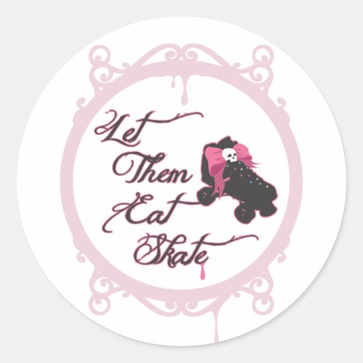 Roller Derby - Laat ze Schaats eten Ronde Sticker (Voorkant)