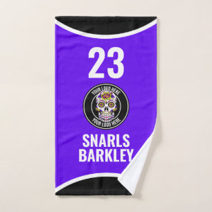 Roller Derby Logo Paars Zwart Teamnaam Uniform Handdoek