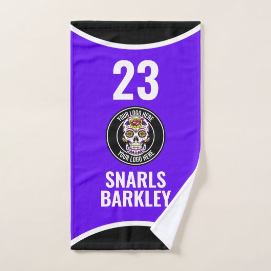 Roller Derby Logo Paars Zwart Teamnaam Uniform Handdoek (Handdoek)