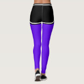 Roller Derby Logo Paars Zwart Teamnaam Uniform Leggings (Achterkant)