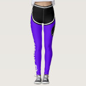 Roller Derby Logo Paars Zwart Teamnaam Uniform Leggings (Voorkant)