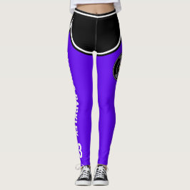 Roller Derby Logo Paars Zwart Teamnaam Uniform Leggings