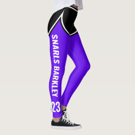Roller Derby Logo Paars Zwart Teamnaam Uniform Leggings