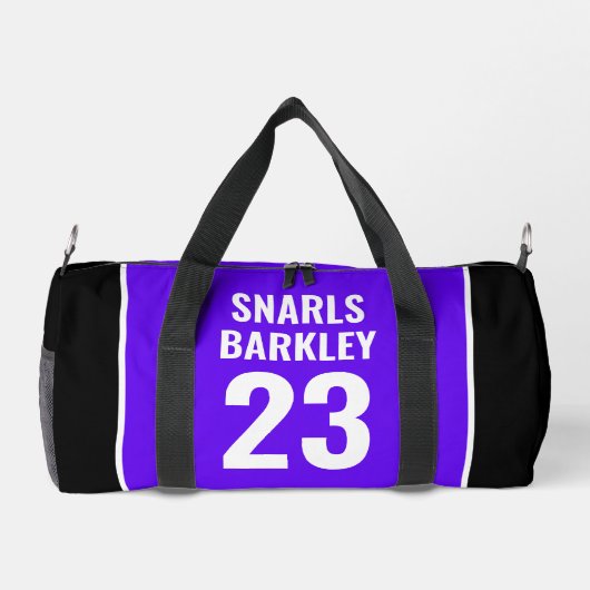 Roller Derby Logo Paars Zwart Teamnaam Uniform Plunjezak (Achterkant)