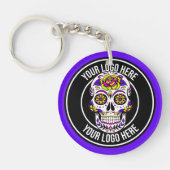 Roller Derby Logo Paars Zwart Teamnaam Uniform Sleutelhanger (Voorkant)
