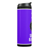 Roller Derby Logo Paars Zwart Teamnaam Uniform Thermosbeker (Gedraaid links)