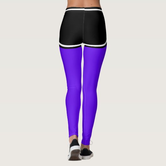 Roller Derby Logo Purple Black Team Name Uniform Leggings (Achterkant)