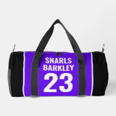 Roller Derby Logo Purple Black Team Name Uniform Plunjezak (Achterkant)