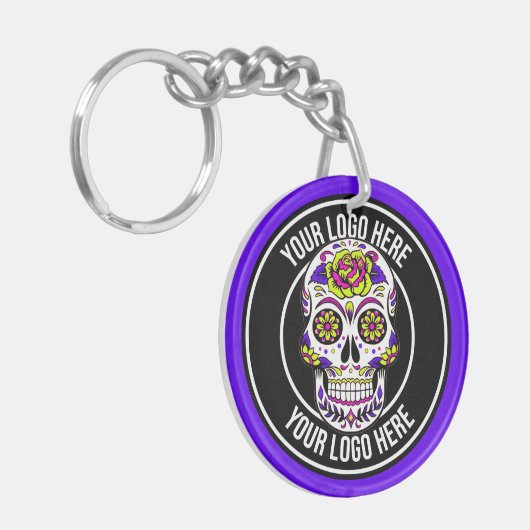 Roller Derby Logo Purple Black Team Name Uniform Sleutelhanger (Voorkant Links)