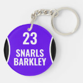 Roller Derby Logo Purple Black Team Name Uniform Sleutelhanger (Achterkant)