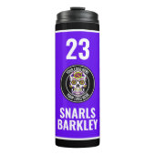 Roller Derby Logo Purple Black Team Name Uniform Thermosbeker (Voorkant)