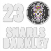 Roller Derby Logo White Team Name Helmet Sticker (Voorkant)