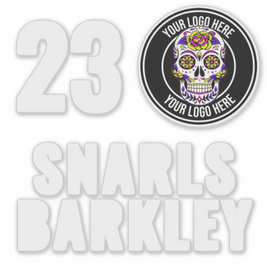 Roller Derby Logo White Team Name Helmet Sticker (Voorkant)