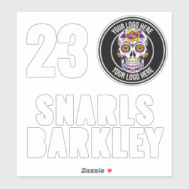 Roller Derby Logo White Team Name Helmet Sticker