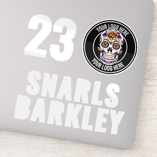 Roller Derby Logo White Team Name Helmet Sticker (Detail)