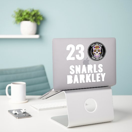 Roller Derby Logo White Team Name Helmet Sticker (Laptop op bureau)