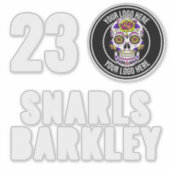 Roller Derby Logo Wit Teamnaam Helm Sticker (Voorkant)