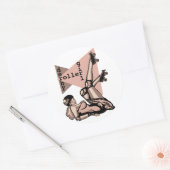 roller derby meisje pin up ronde sticker (Envelop)