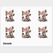 roller derby meisje pin up ronde sticker (Vel)