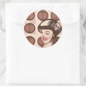 roller derby meisje ronde sticker (Tas)