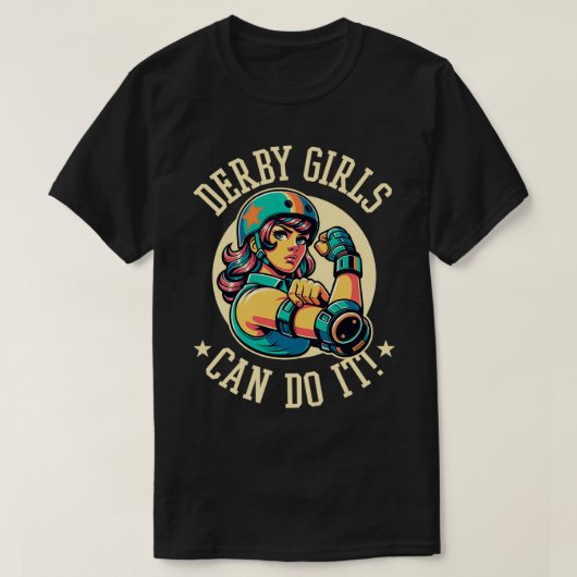 Roller Derby Meisjes Kan Het Doen Roller Derby 2 T-shirt (Design voorkant)