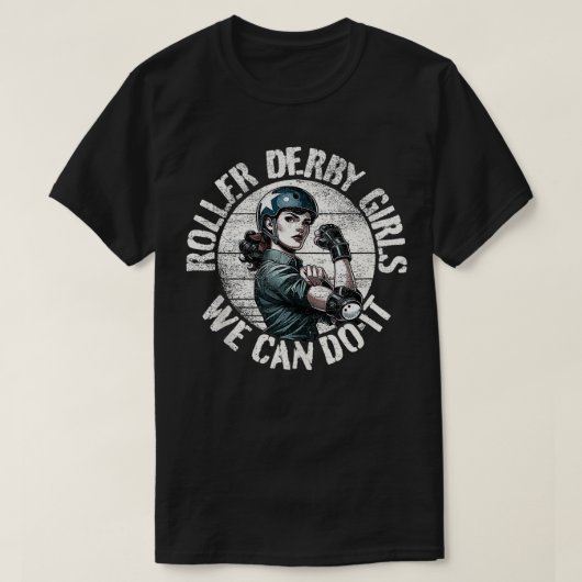 Roller Derby Meisjes Kan Het Doen Roller Derby 3 T-shirt (Design voorkant)