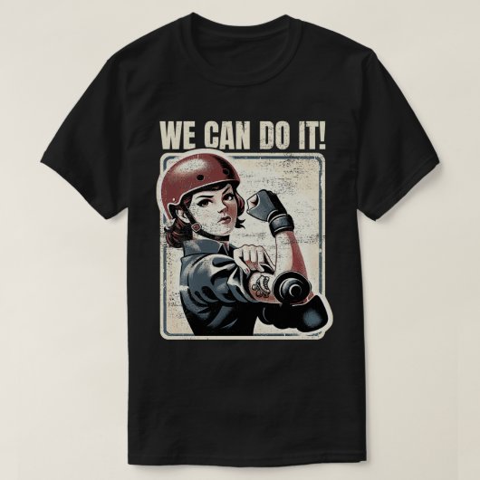 Roller Derby Meisjes Kan Het Doen Roller Derby 6 T-shirt (Design voorkant)