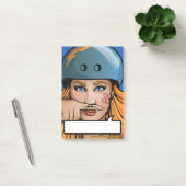 Roller Derby Mustache Girl Comic Book post-its Post-it® Notes (Kantoor)