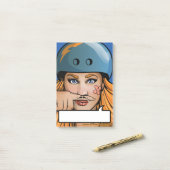 Roller Derby Mustache Girl Comic Book post-its Post-it® Notes (Op bureau)
