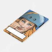 Roller Derby Mustache Girl Comic Book post-its Post-it® Notes (Schuin)