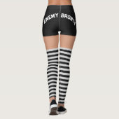 Roller Derby Naam Zwart Shorts Gestreepte Sokken Leggings (Achterkant)