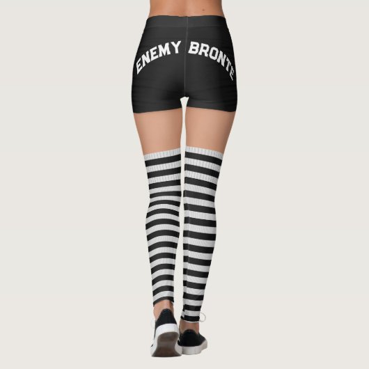 Roller Derby Naam Zwart Shorts Gestreepte Sokken Leggings (Achterkant)