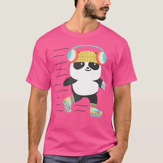 Roller Derby Panda Rolschaatsen T-shirt (Voorkant)