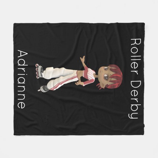 Roller Derby Personalized Fleece Blanket (Voorkant (Horizontaal))