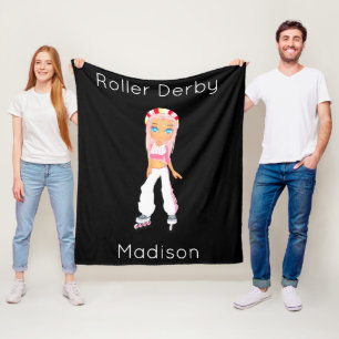 Roller Derby Personalized Fleece Blanket Deken