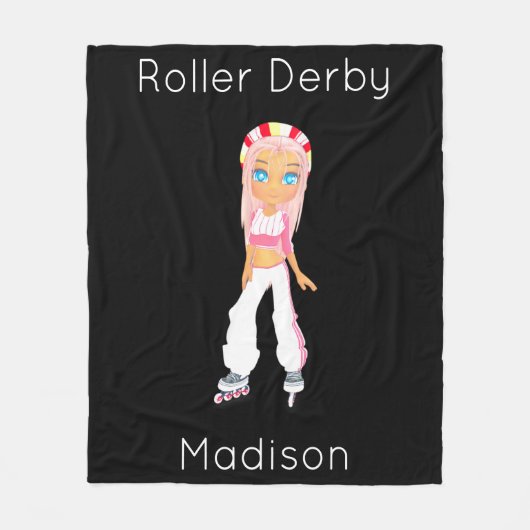 Roller Derby Personalized Fleece Blanket Deken (Voorkant)