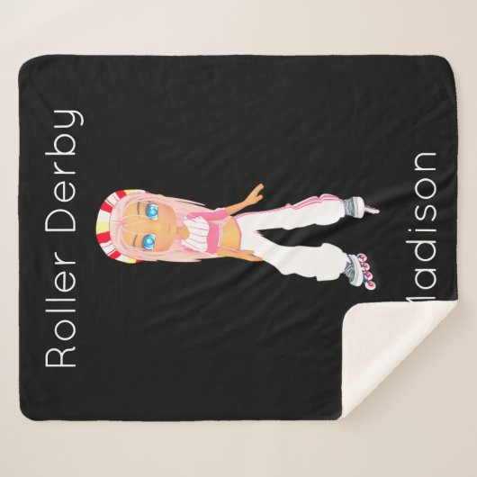 Roller Derby Personalized Sherpa Blanket Deken (Voorkant (horizontaal))