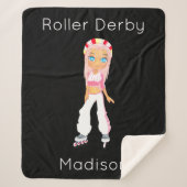 Roller Derby Personalized Sherpa Blanket Sherpa Deken (Voorkant)