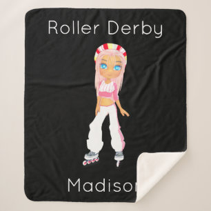 Roller Derby Personalized Sherpa Blanket Sherpa Deken