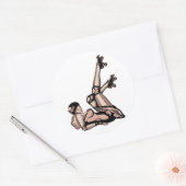 Roller Derby Pin Up Diva Ronde Sticker (Envelop)