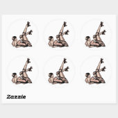Roller Derby Pin Up Diva Ronde Sticker (Vel)