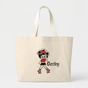 Roller derby pirate Bag Grote Tote Bag