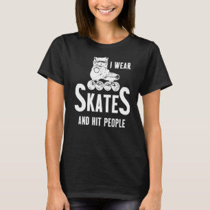 Roller Derby Player Schaatsen Skating Team 3 T-shirt
