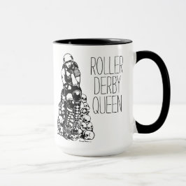 Roller Derby Queen Black Handle Coffee Mok